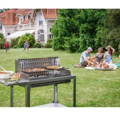 Barbecue + Chariot Exclusive Irissarry 78*32 Inox - LE MARQUIER