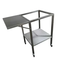 Barbecue Inox Charbon avec Chariot et Couvercle - PLANCHA TONIO