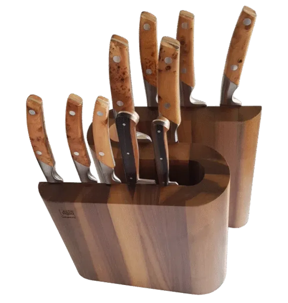 Bloc Aimanté 10 couteaux en bois