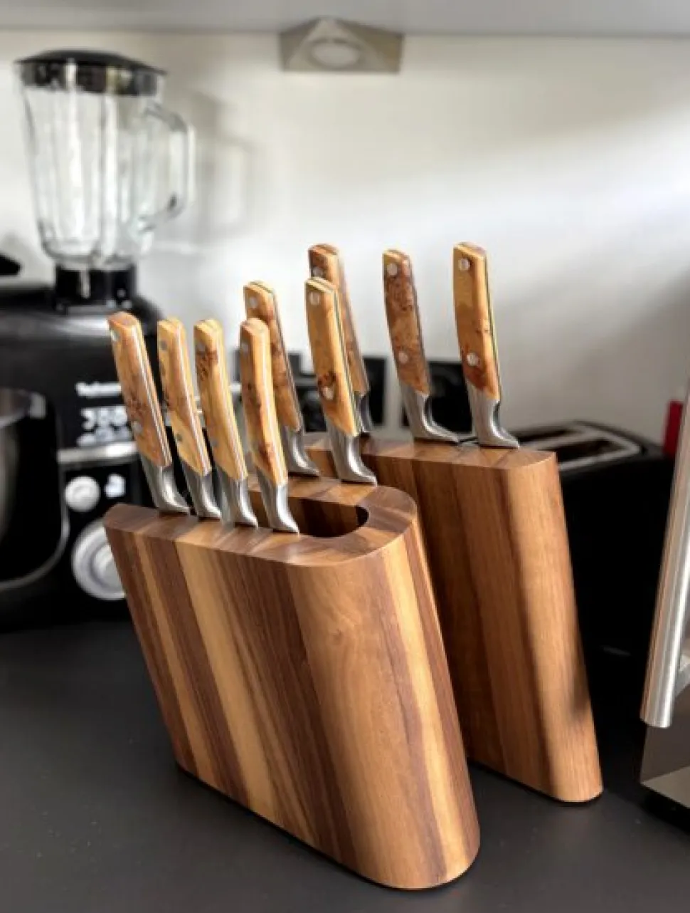 Bloc Aimanté 10 couteaux en bois