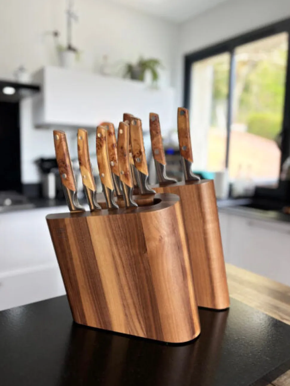 Bloc Aimanté 10 couteaux en bois