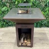 Brasero Auvergnat Carré 63 x 63 x 78 cm CORTEN BOIS - GRILL CHIC