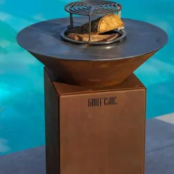 Brasero Auvergnat Rond 62 x 78 cm CORTEN - GRILL CHIC
