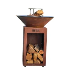 Brasero Auvergnat Rond 62 x 78 cm CORTEN BOIS - GRILL CHIC