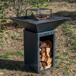 Brasero CEVENOL Carré 74x74x90 cm Acier Thermolaqué - GRILL CHIC