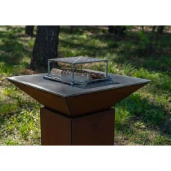 Brasero CEVENOL Carré 74x74x90 cm CORTEN - GRILL CHIC