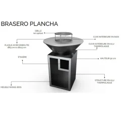 Brasero Classique 103 x 90 cm ALU Double cuve - GRILL CHIC