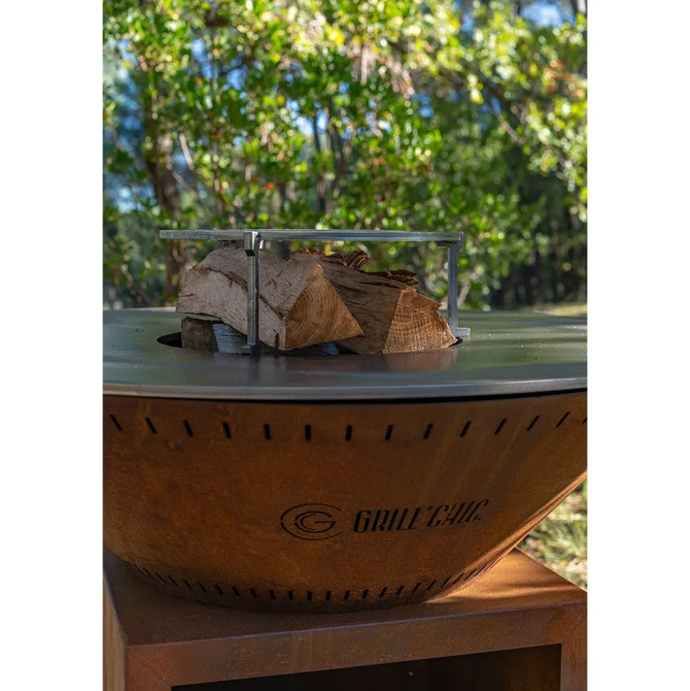 Brasero Classique 100 x 90 cm CORTEN Double Cuve - GRILL CHIC