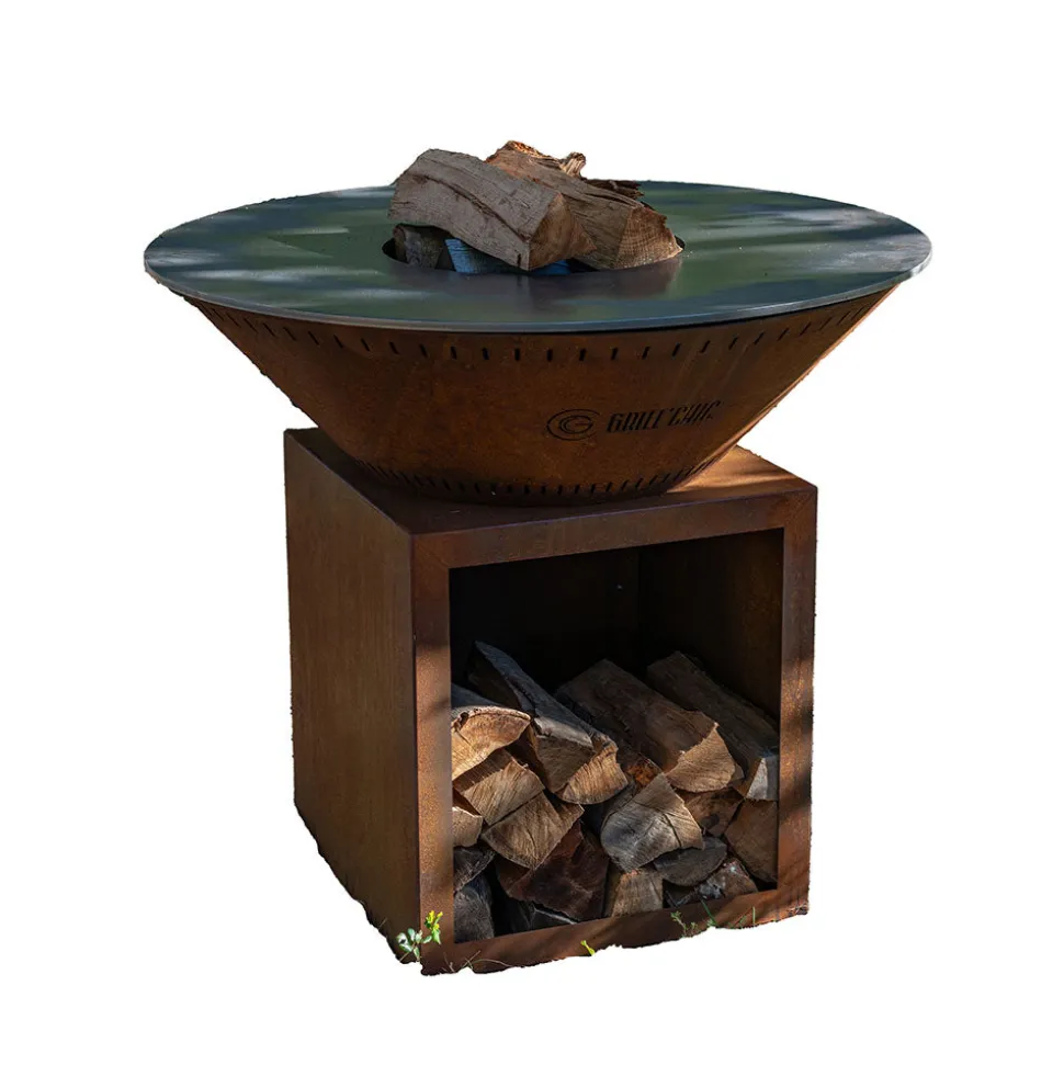 Brasero Classique 100 x 90 cm CORTEN Double Cuve - GRILL CHIC