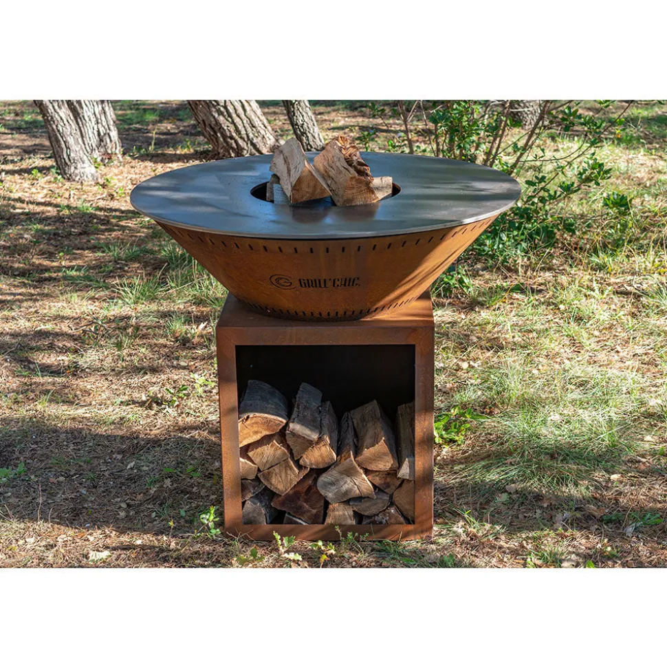 Brasero Classique 100 x 90 cm CORTEN Double Cuve - GRILL CHIC