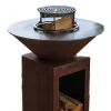 Brasero Cévenol Rond CORTEN Bois 74 x 90 cm - GRILL CHIC