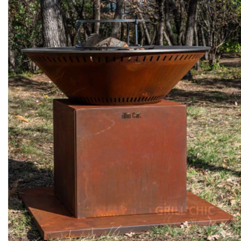 Brasero Festif CORTEN Double Cuve - GRILL CHIC