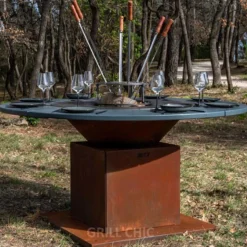 Brasero Festif CORTEN Double Cuve - GRILL CHIC