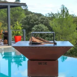Brasero Mini Cévenol Carré Acier CORTEN - GRILL CHIC