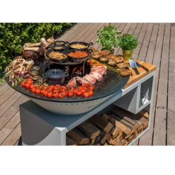 Brasero Traditionnel 100 x 90 cm ALU avec Grille OFFERTE - GRILL CHIC