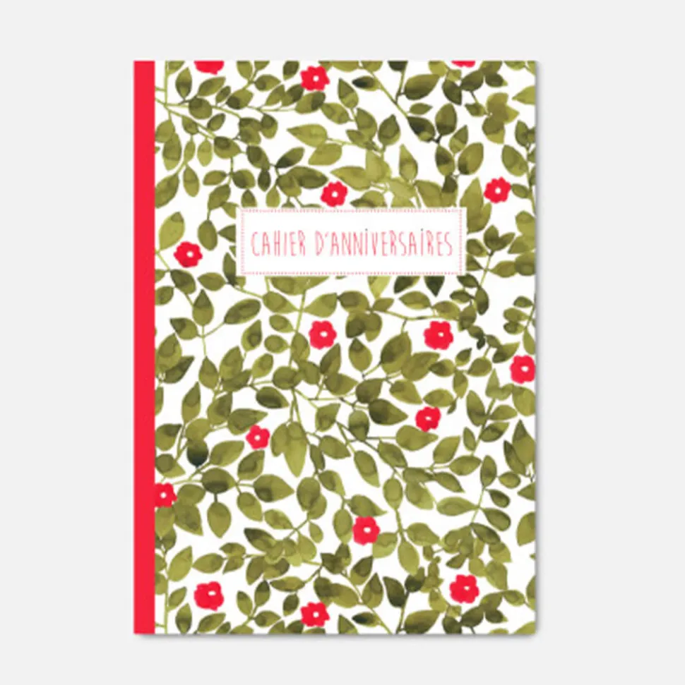 Cahier d'anniversaires Motif Feuillage - PASCALE EDITIONS