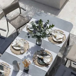 Chaise de jardin Oron avec accoudoir toile BeComfort - LAFUMA