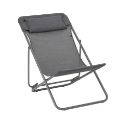 Chaise longue pliante compacte MAXI TRANSAT + toile Batyline DUO - LAFUMA