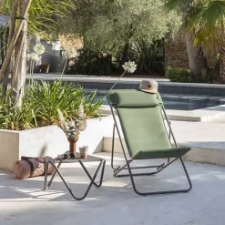 Chaise longue pliante compacte MAXI TRANSAT + toile BeComfort - LAFUMA