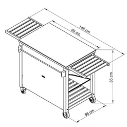 Chariot EMILE bois et HPL pour plancha - ENO