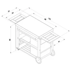 Chariot MOBILOT bois et inox pour plancha - ENO