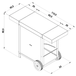 Chariot OSCAR acier galvanisé pour plancha - ENO