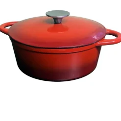 Cocotte en fonte ovale rouge - BAUMALU