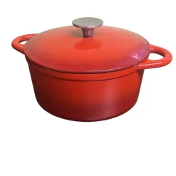 Cocotte en fonte ronde rouge - BAUMALU