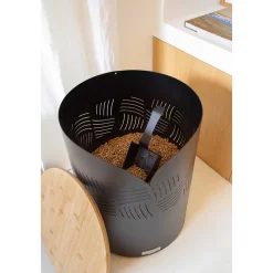 Coffre à granulés Essentiel rond avec couvercle bambou - LE MARQUIER