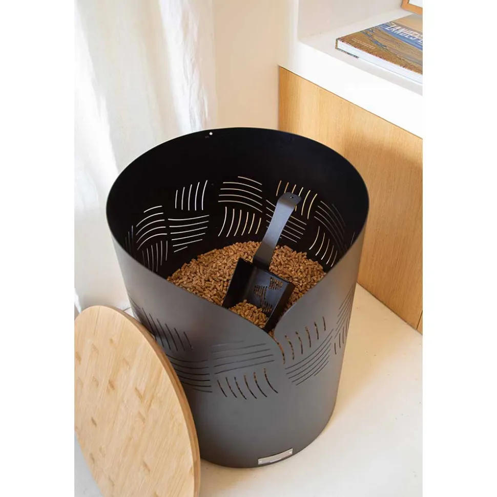 Coffre à granulés Essentiel rond avec couvercle bambou - LE MARQUIER