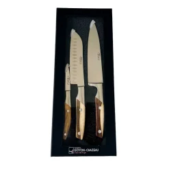Coffret 3 couteaux de cuisine Le Thiers Pistachier - GOYON-CHAZEAU