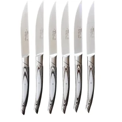 Coffret 6 Couteaux Le Thiers Avantage avec Manche Paperstone Gris - GOYON-CHAZEAU