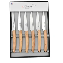 Coffret 6 couteaux Le Thiers Manches en bois d'olivier - Au Sabot