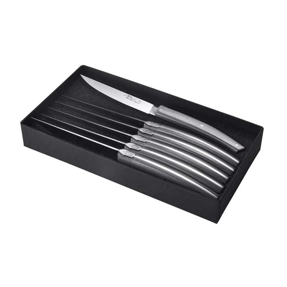 Coffret 6 Couteaux Le Thiers Pirou Brasserie Gris - GOYON-CHAZEAU