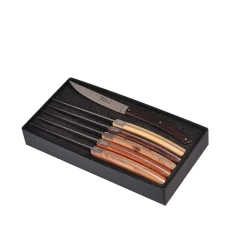 Coffret 6 Couteaux Le Thiers Pirou Brasserie Bois assortis - GOYON-CHAZEAU