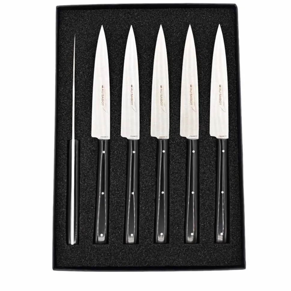 Coffret 6 couteaux Sakura Manche Composite Noir - Au Sabot