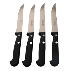 Coffret 4 Couteaux à Steak avec Manches Noirs - Au Sabot