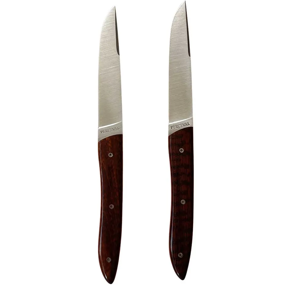 Coffret de 2 Couteaux de table UBAC - bois d'ébène de Mozambique - PERCEVAL