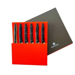 Coffret de 6 Couteaux de table UBAC - ébène de Mozambique - PERCEVAL