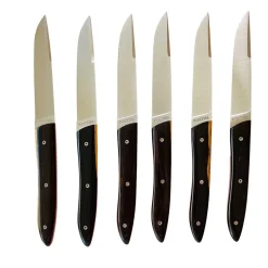 Coffret de 6 Couteaux de table UBAC - ébène de Mozambique - PERCEVAL