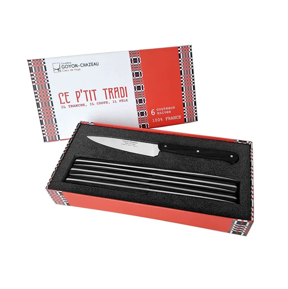 Coffret de 6 couteaux Le P'TIT TRADI Ebène - GOYON-CHAZEAU