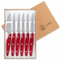 Coffret de 6 couteaux à Steak Bistronome Manche Rouge - Au Nain