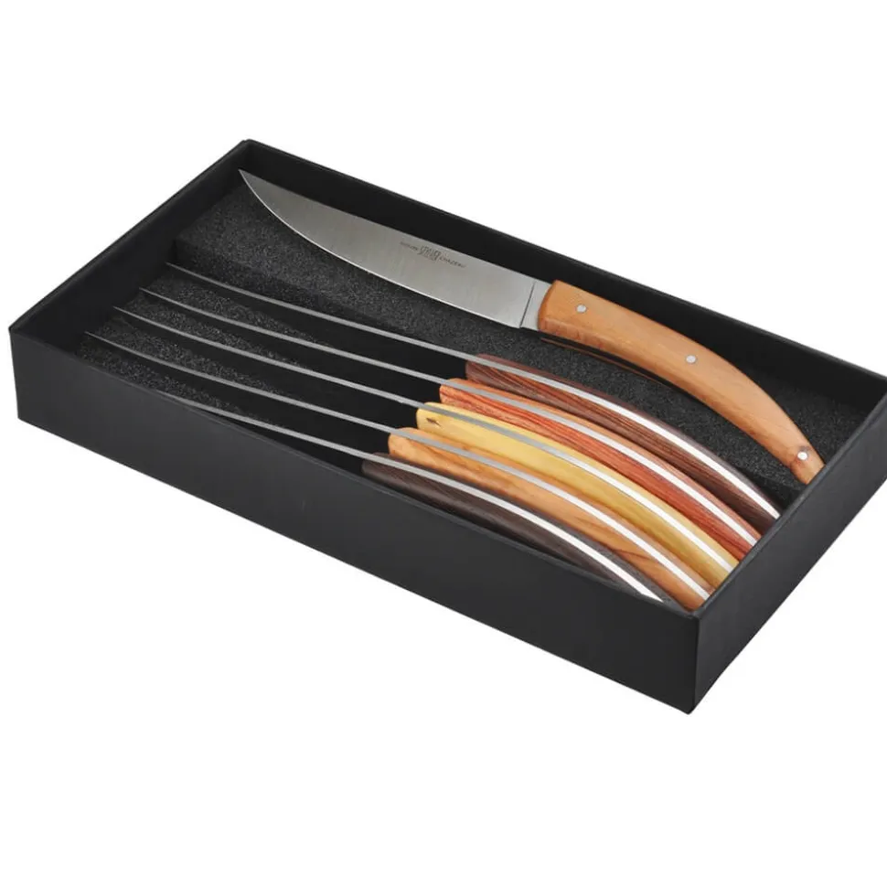 Coffret de 6 couteaux Styl'Ver Brasserie Bois Assortis - GOYON-CHAZEAU