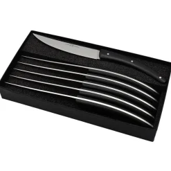 Coffret de 6 couteaux Styl'Ver Plein Manche Paperstone Noir - GOYON-CHAZEAU