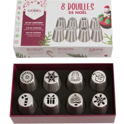 Coffret 8 douilles inox Noël - GOBEL