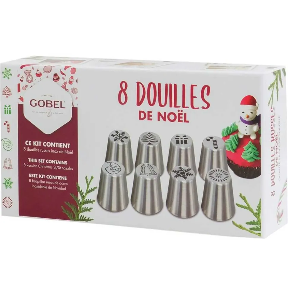 Coffret 8 douilles inox Noël - GOBEL