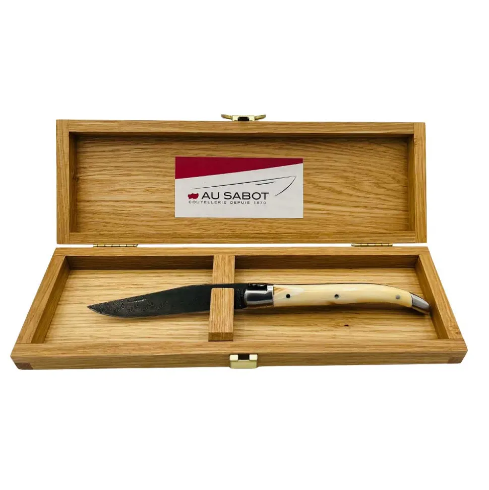 Coffret Laguiole Prestige Lame Damas Manche Phacochère - Au Sabot