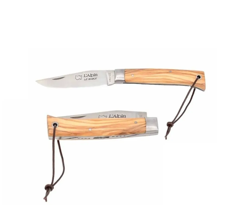 Coffret Plumier avec Couteau pliant Alpin Manche Olivier - Au Sabot