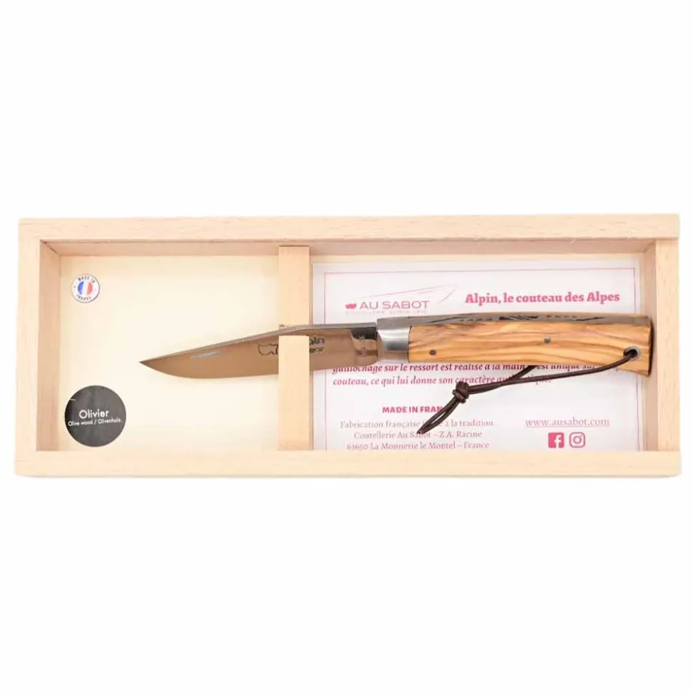 Coffret Plumier avec Couteau pliant Alpin Manche Olivier - Au Sabot