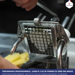 Coupe-Frites Professionnel couteau étamé + poussoir 13 mm - Louis Tellier